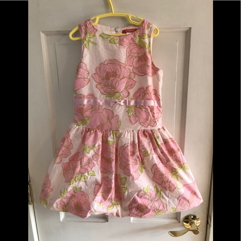 Gymboree size 7 Easter Dress set pouch + headband